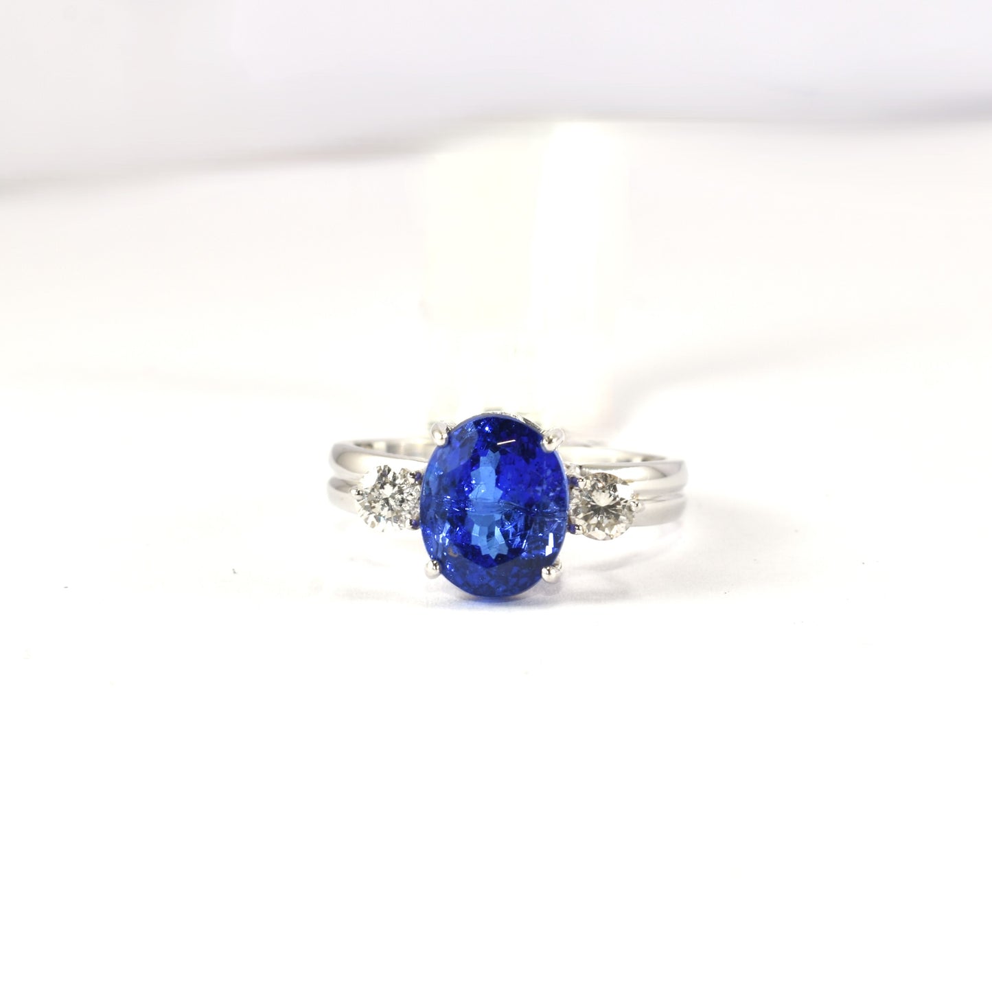 Evergreen In Demand Tanzanite And Diamond 14K White Gold Ring