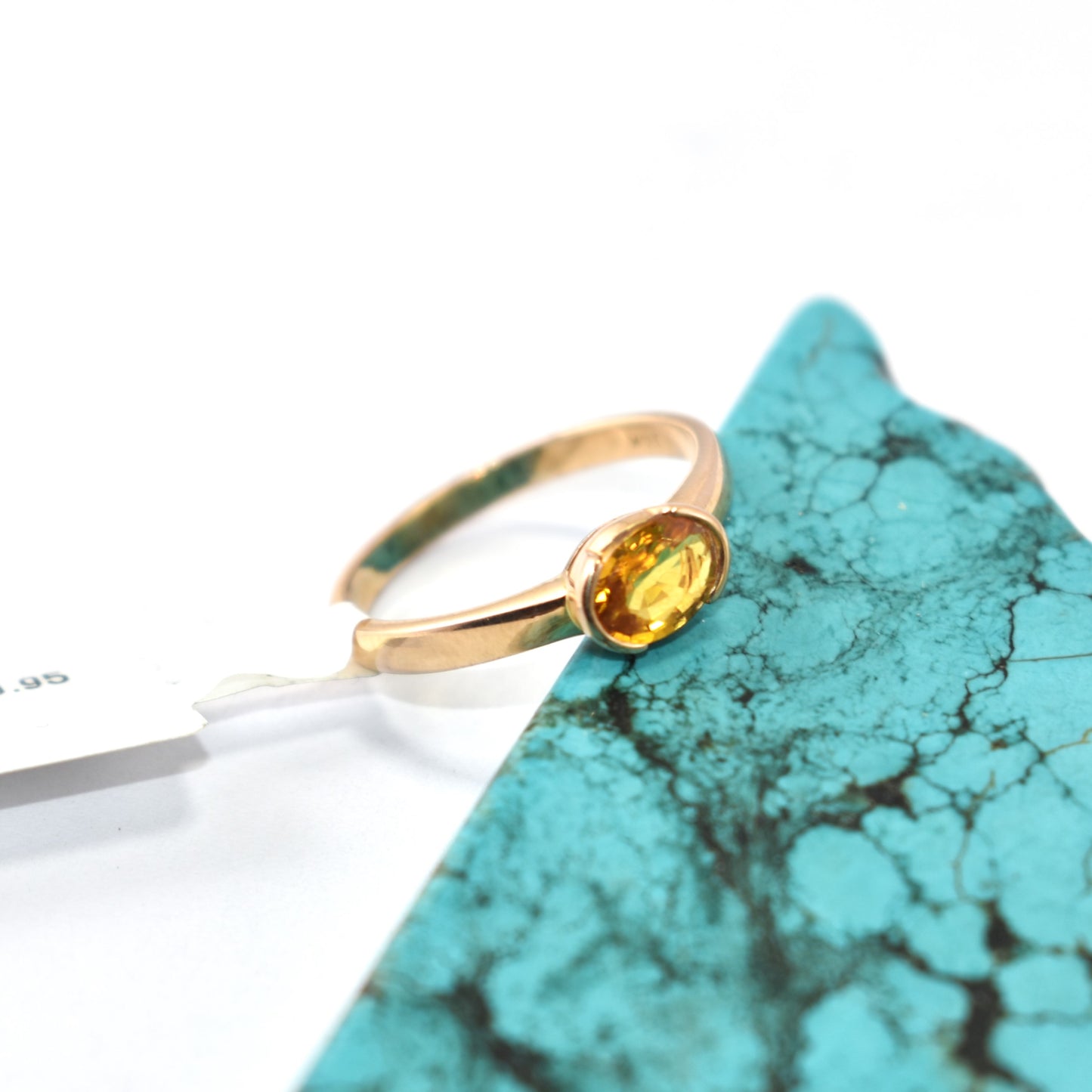 Perfect Unisex Signet 14K Yellow Gold Yellow Sapphire Ring