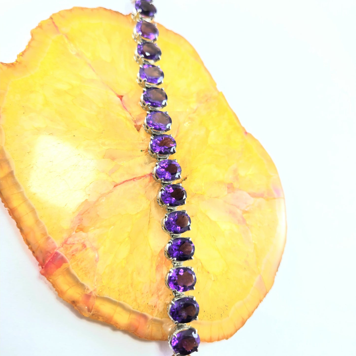 Magical Purple Big Bracelet with Amethyst in Silver