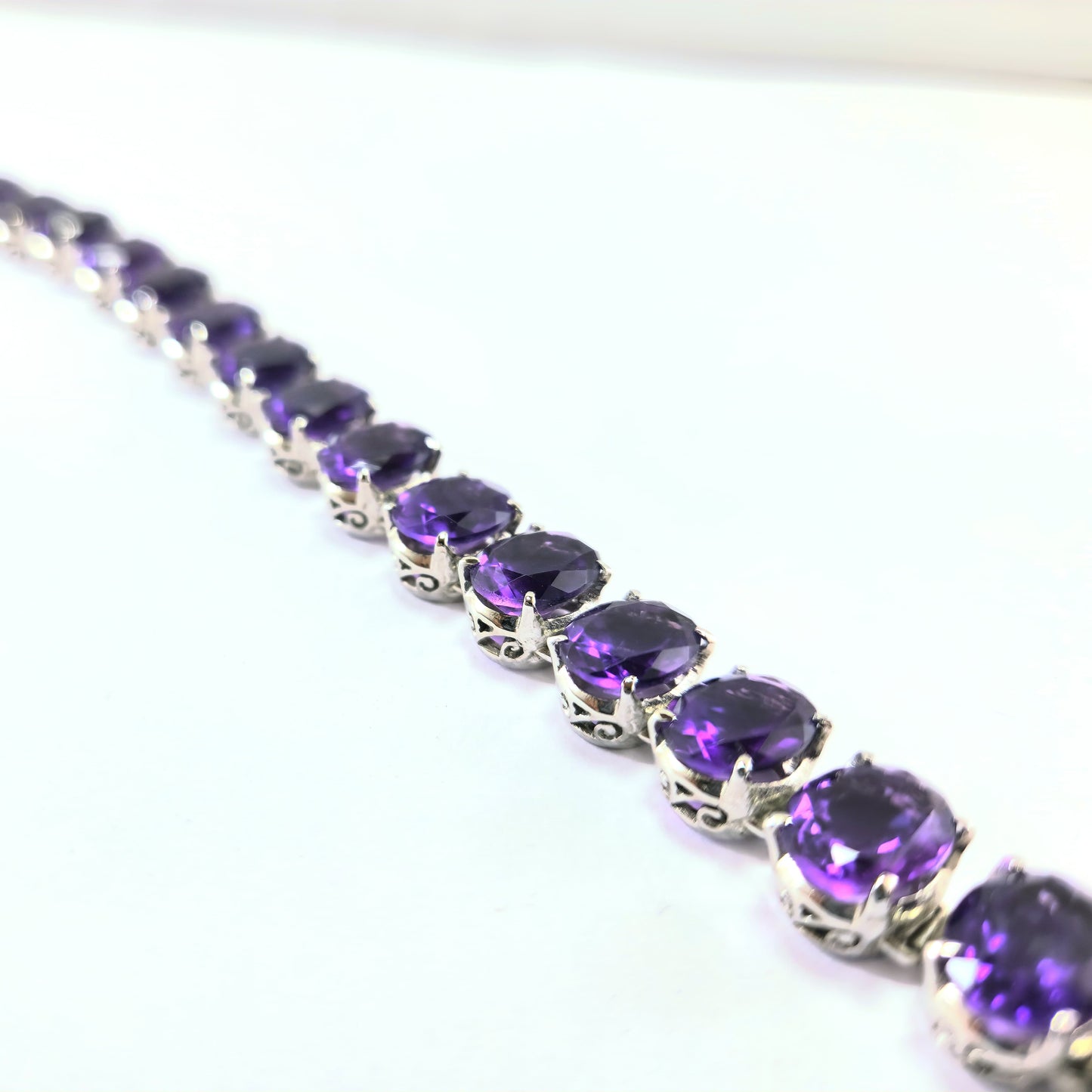 Magical Purple Big Bracelet with Amethyst in Silver