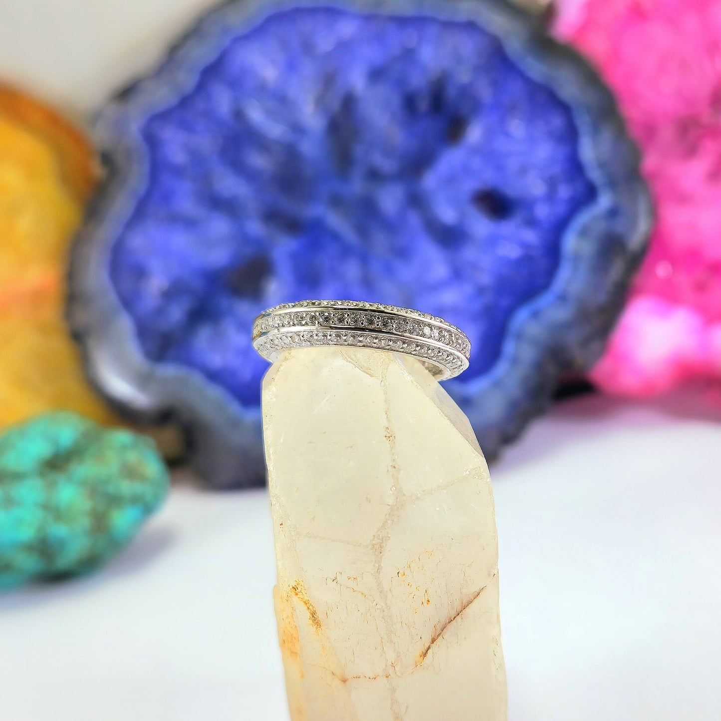 Evergreen Classic Full Band Ring With Zirconia In 92.5 Sterling Silver