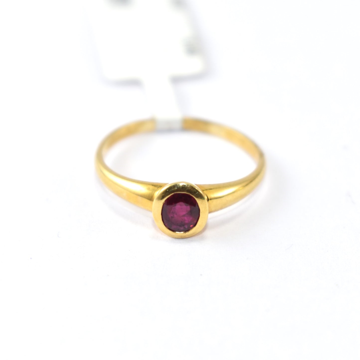 Light Weight Signet Ruby Ring In 18K Yellow Gold