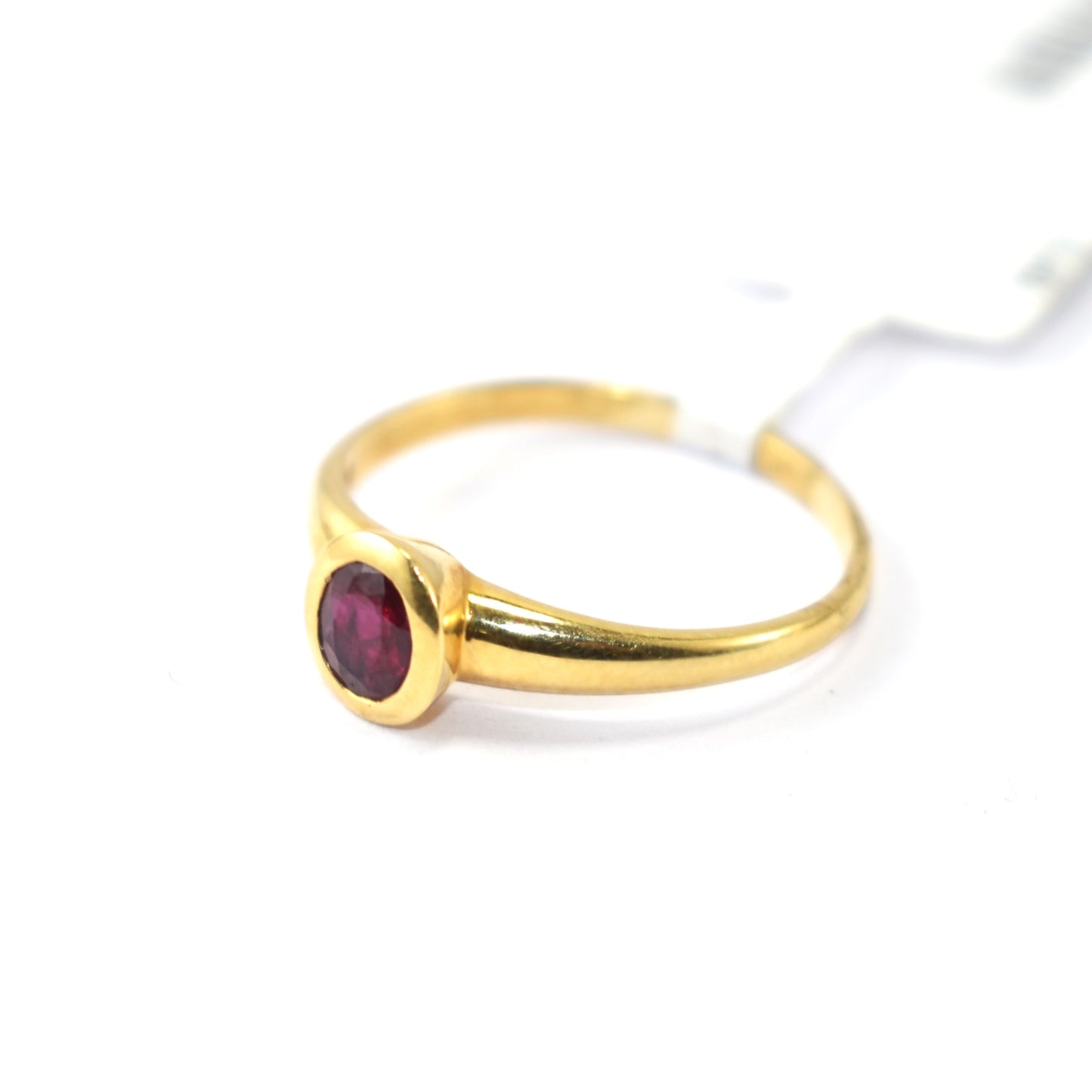 Light Weight Signet Ruby Ring In 18K Yellow Gold
